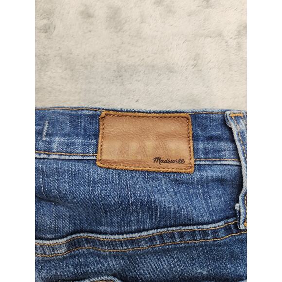 Madewell 10” High Riser Skinny Skinny Jeans Size 25 Blue Raw Hem Button Fly - Picture 5 of 15